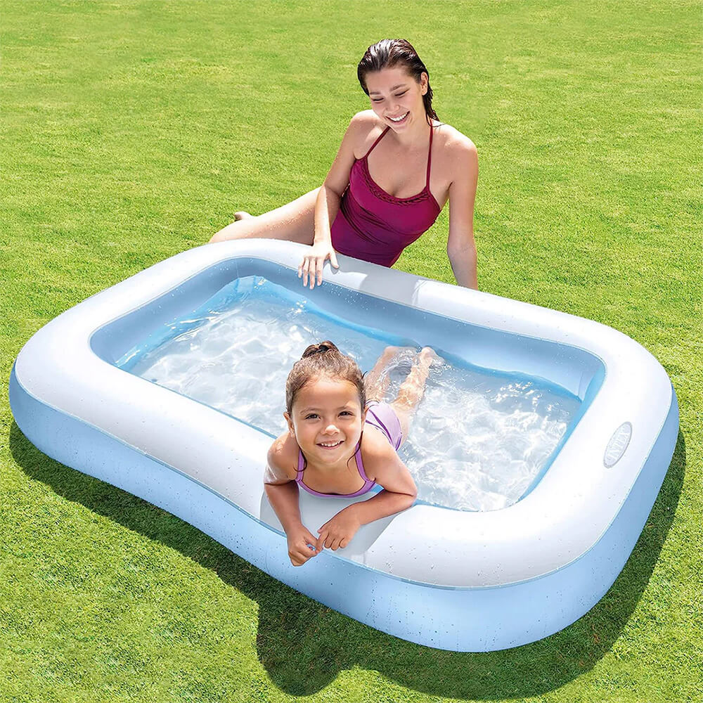 INTEX 65" x 39" x 11" Rectangular Inflatable Kiddie Pool Blue