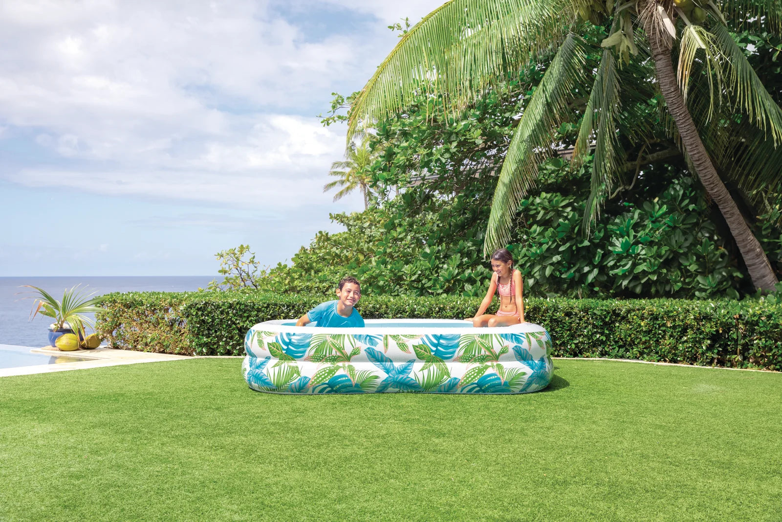 INTEX 90" x 60" x 19" Tropical Swim Center Family Pool