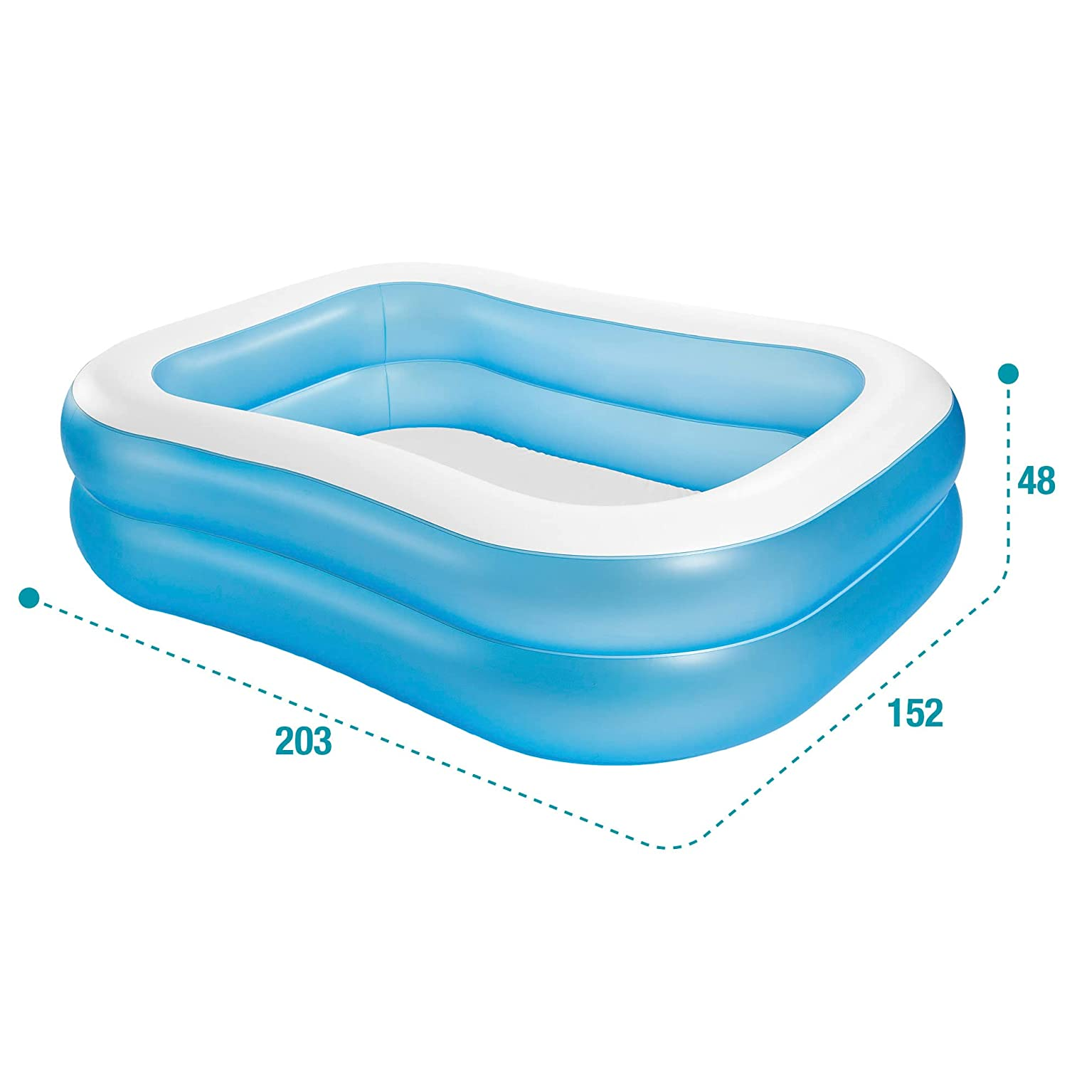 INTEX Swim Center Family Swimming Pool White Blue (80"X60"X19")