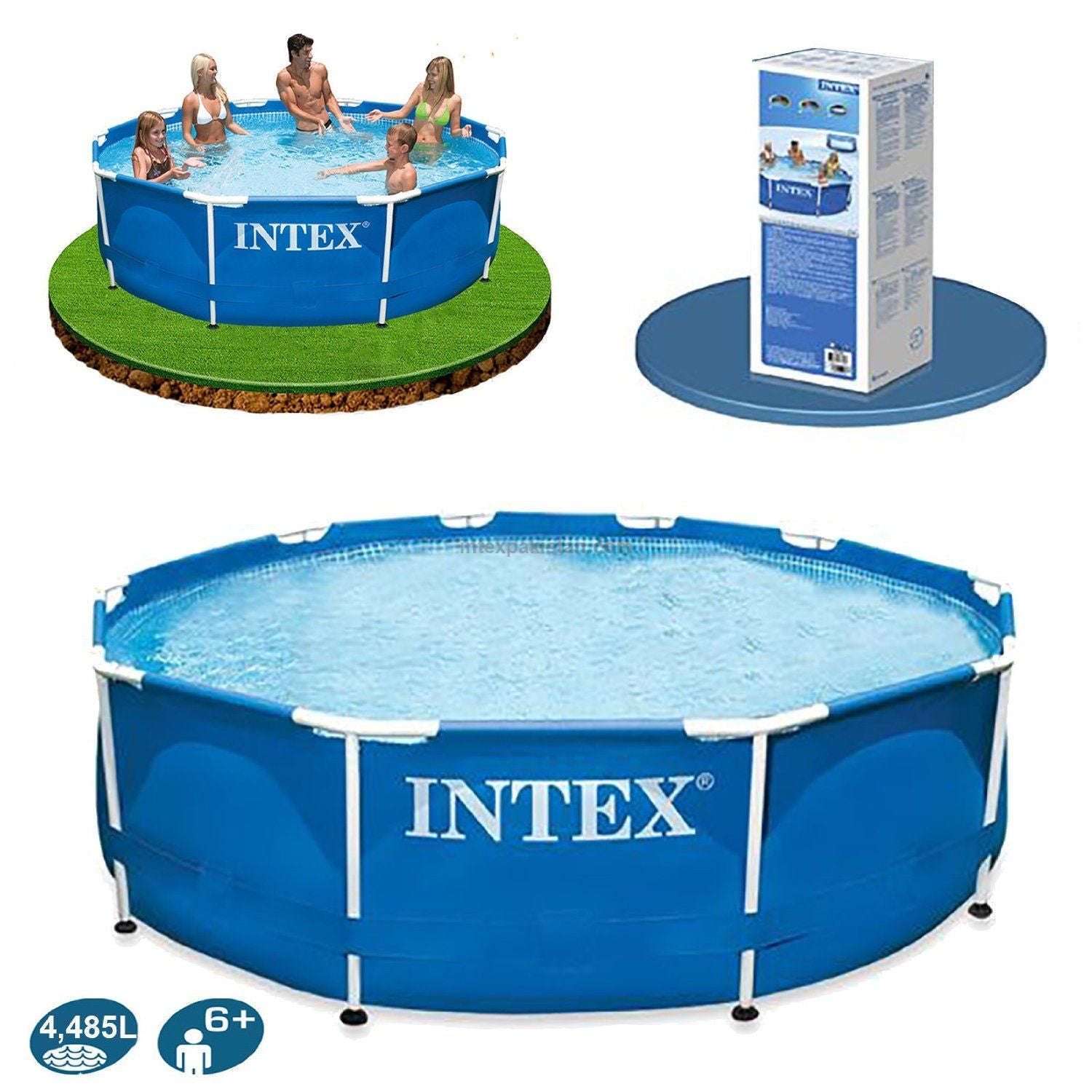 Intex - Round Metal Frame Foldable Swimming Pool 10x30  28200