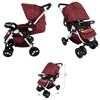 Baby-Stroller-6-Wheels-Mehroon-Golden-S-5X-WINE