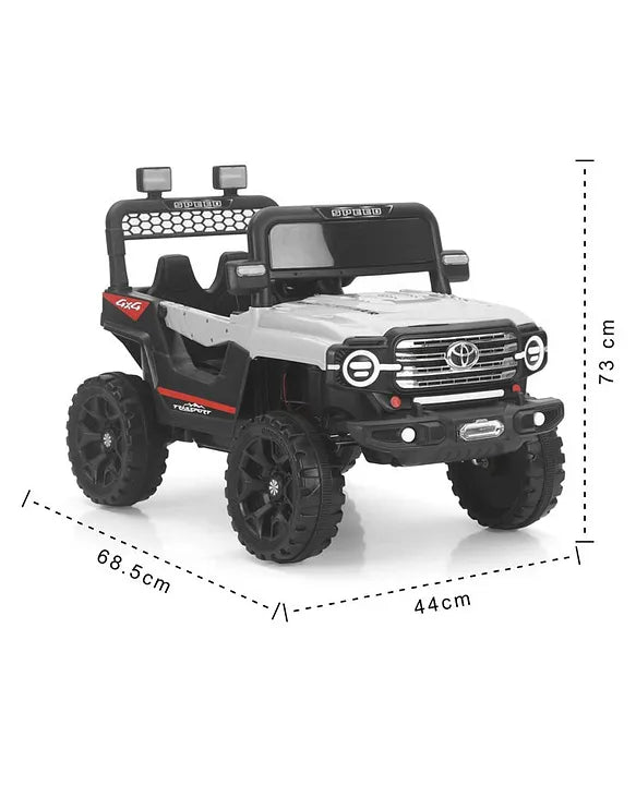 Battery Operated Ride-On Jeep with Music, Lights & Remote Control - Grey 02