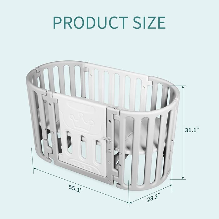 Convertible Baby Crib 5-in-1 Round Play Bed 1