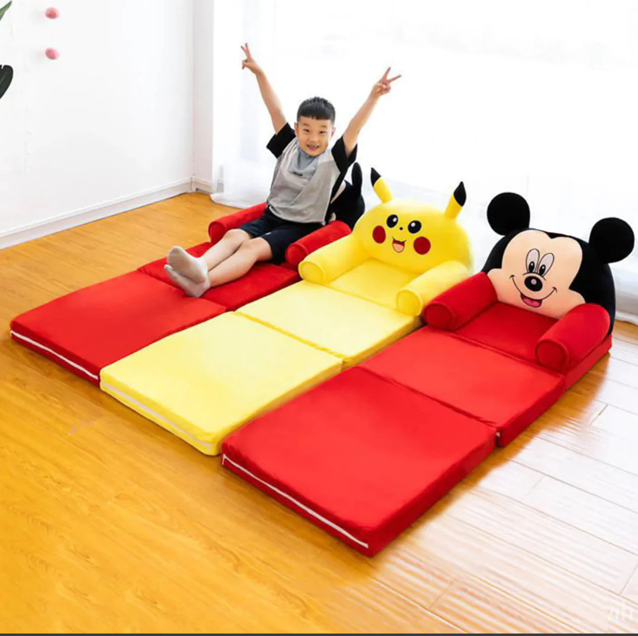 3 Layer Folding Sofa Bed For Kids - Mickey Mouse