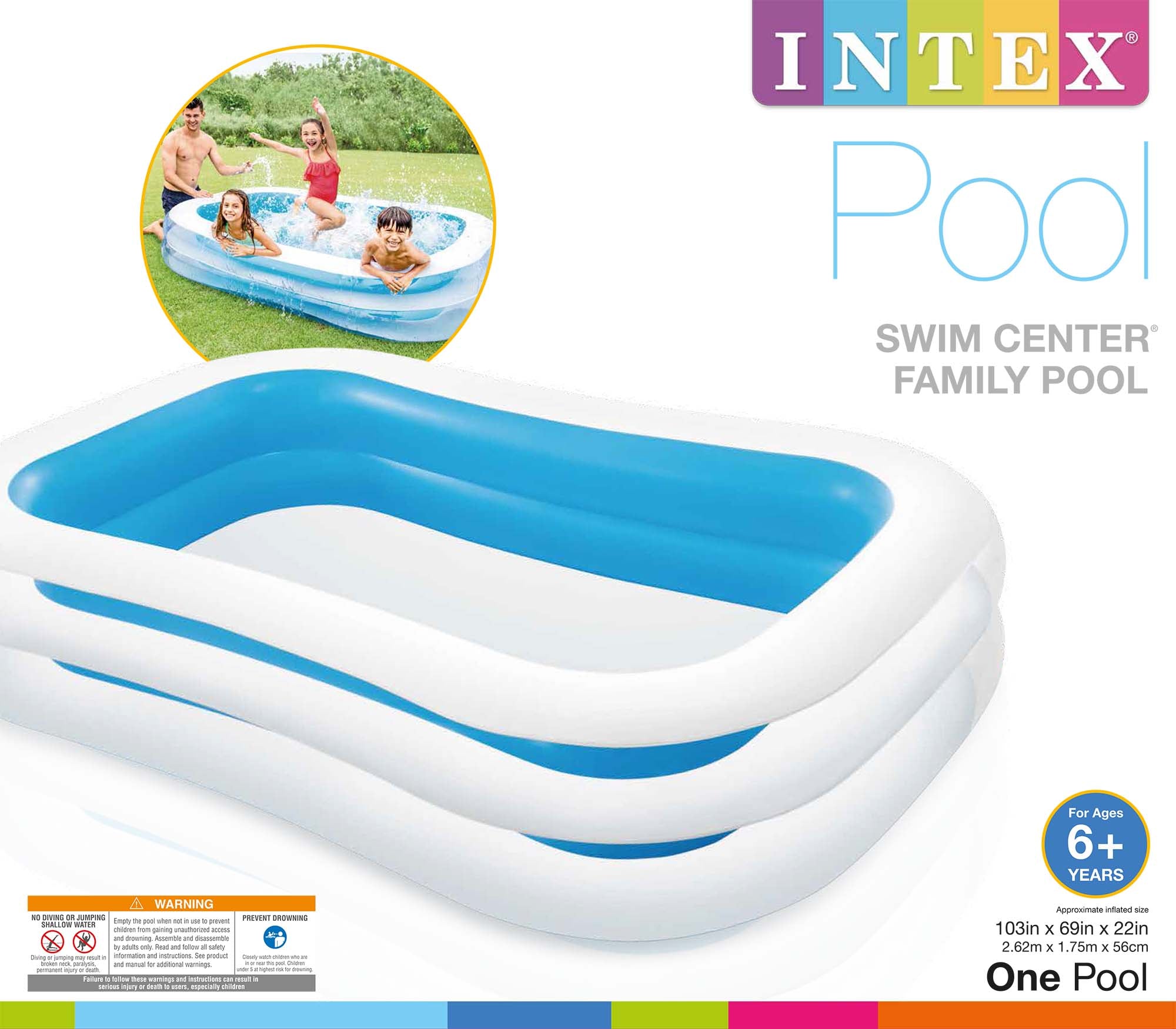 INTEX 8ft x 5.8ft x 22" Swim Center Family Pool