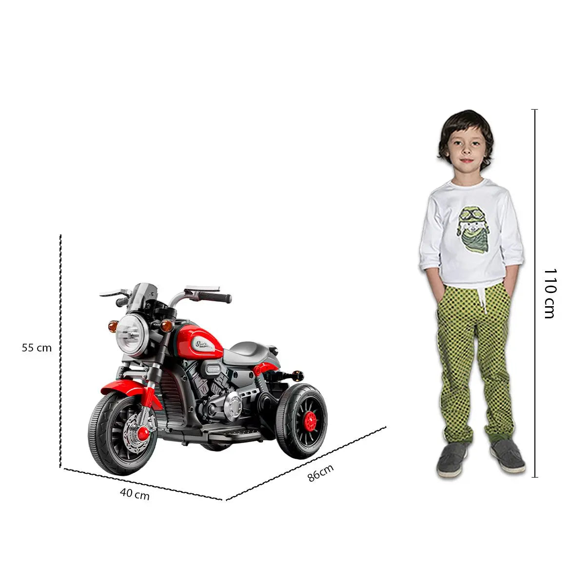Kids Battery Operated Ride-On Bike – With Music & Remote Control