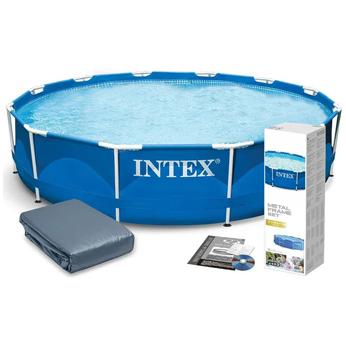 INTEX 12ft X 30 in Round Metal Frame Pool ( 366 cm X I76 cm )