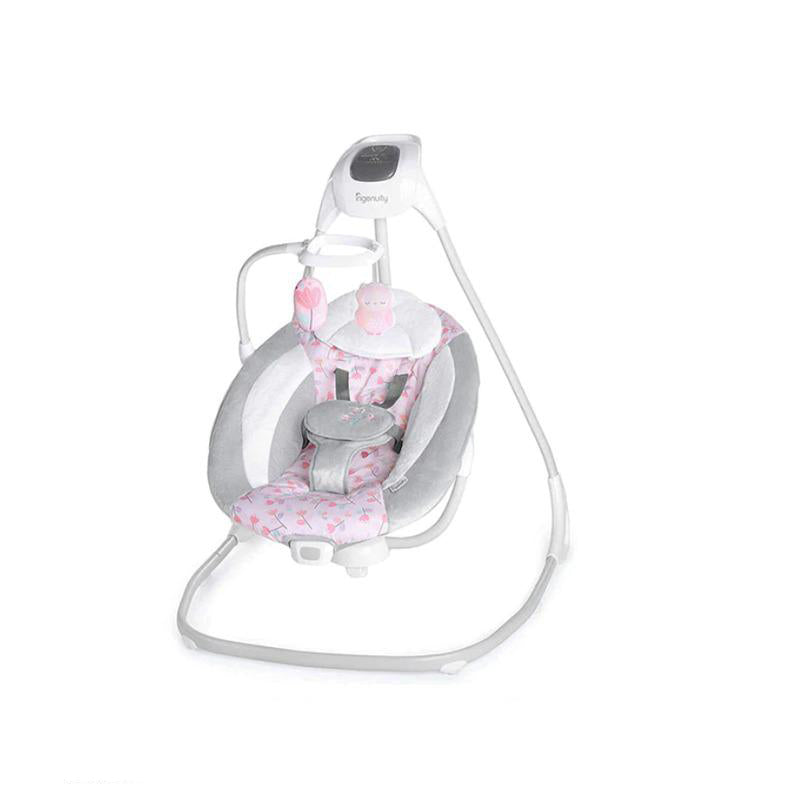 Ingenuity Electric Swing & Rocker Grey & Pink