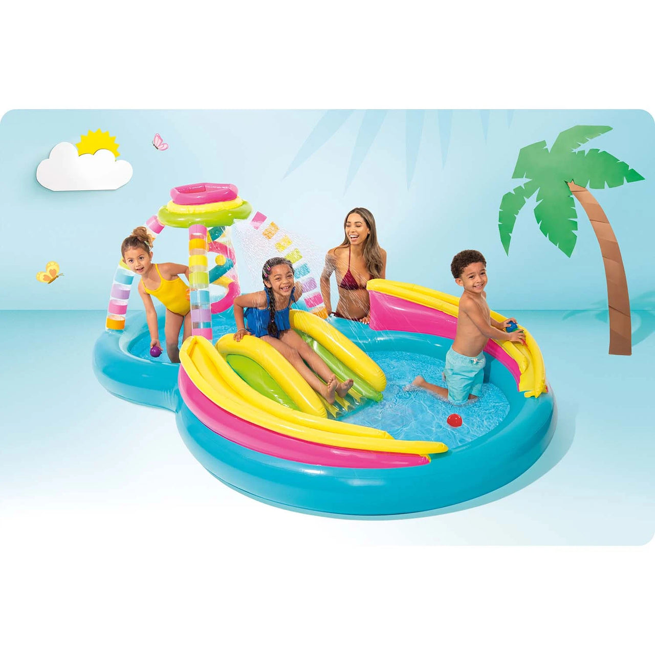 Intex Rainbow Inflatable Pool for Kids